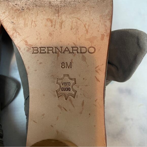 Bernardo Lizzie Peep Toe Nubuck Suede Slingback Sandal Booties - Picture 9 of 10